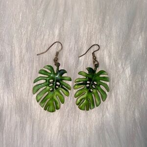 Monstera Plant Earrings